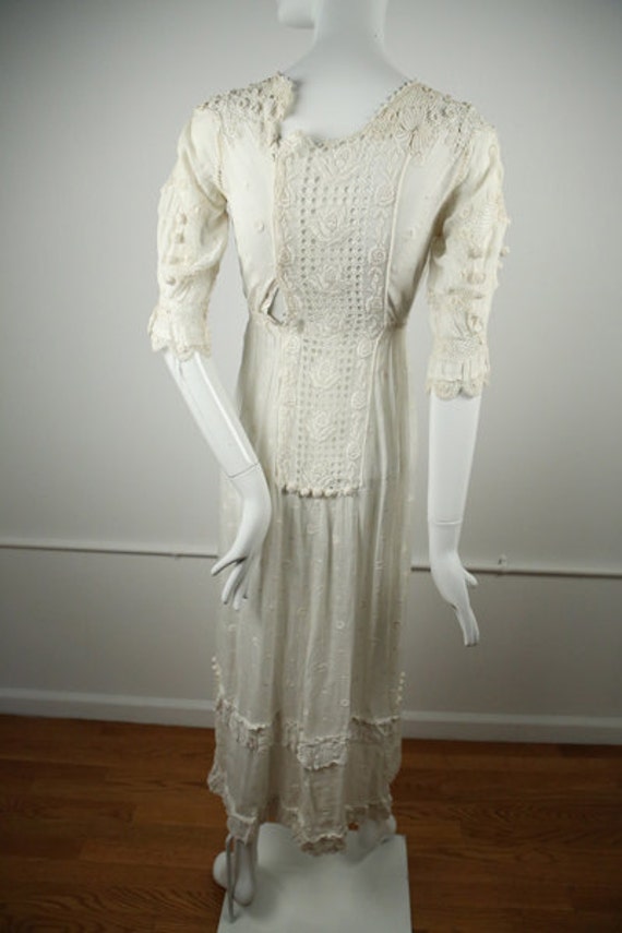 Edwardian Embroidered Wedding Dress - image 5