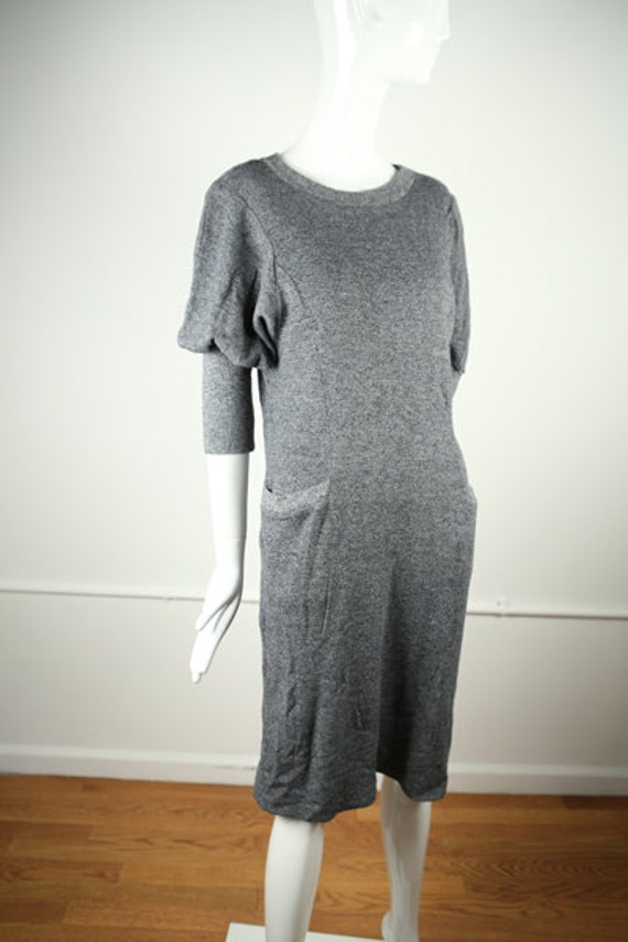 1980s Heather Grey Sweater Dress - image 3