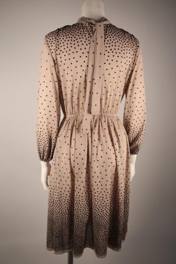1970s Polka Dot Long Sleeve Dress - image 3
