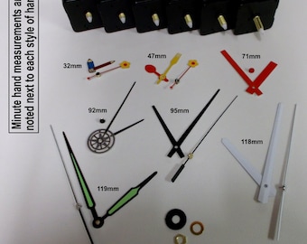 Replacement Quartz Clock Mechanism Movement Hands inc Luminous, DIY Repair Kit