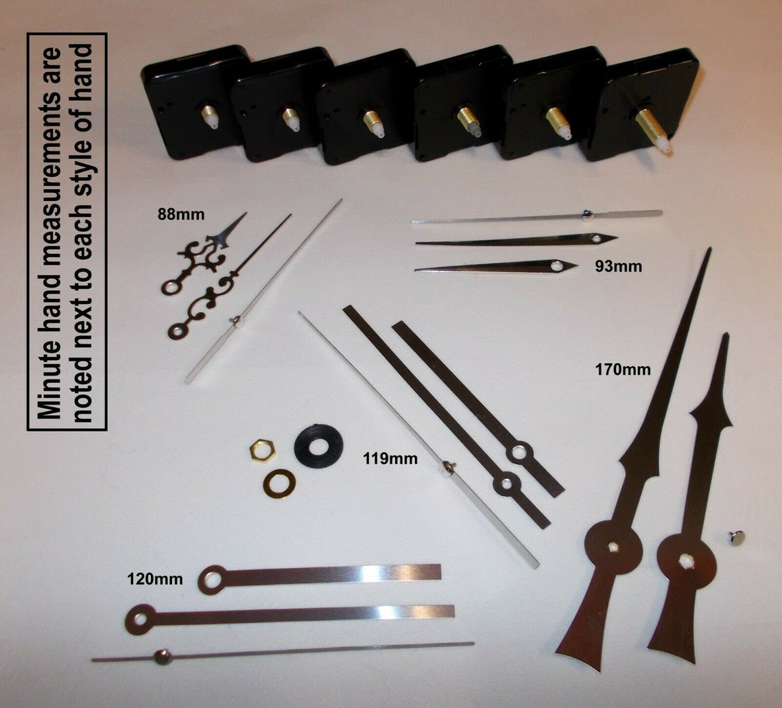 Replacement Quartz Clock Mechanism Movement With Silver Hands, DIY