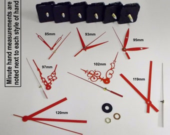 DIY Quartz Clock Movement Mechanism with Red Hands & Parts. Repair / Wall Clock