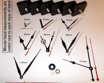 Replacement Quartz Clock Mechanism, Multiple Movement / Hands, DIY Repair Kit