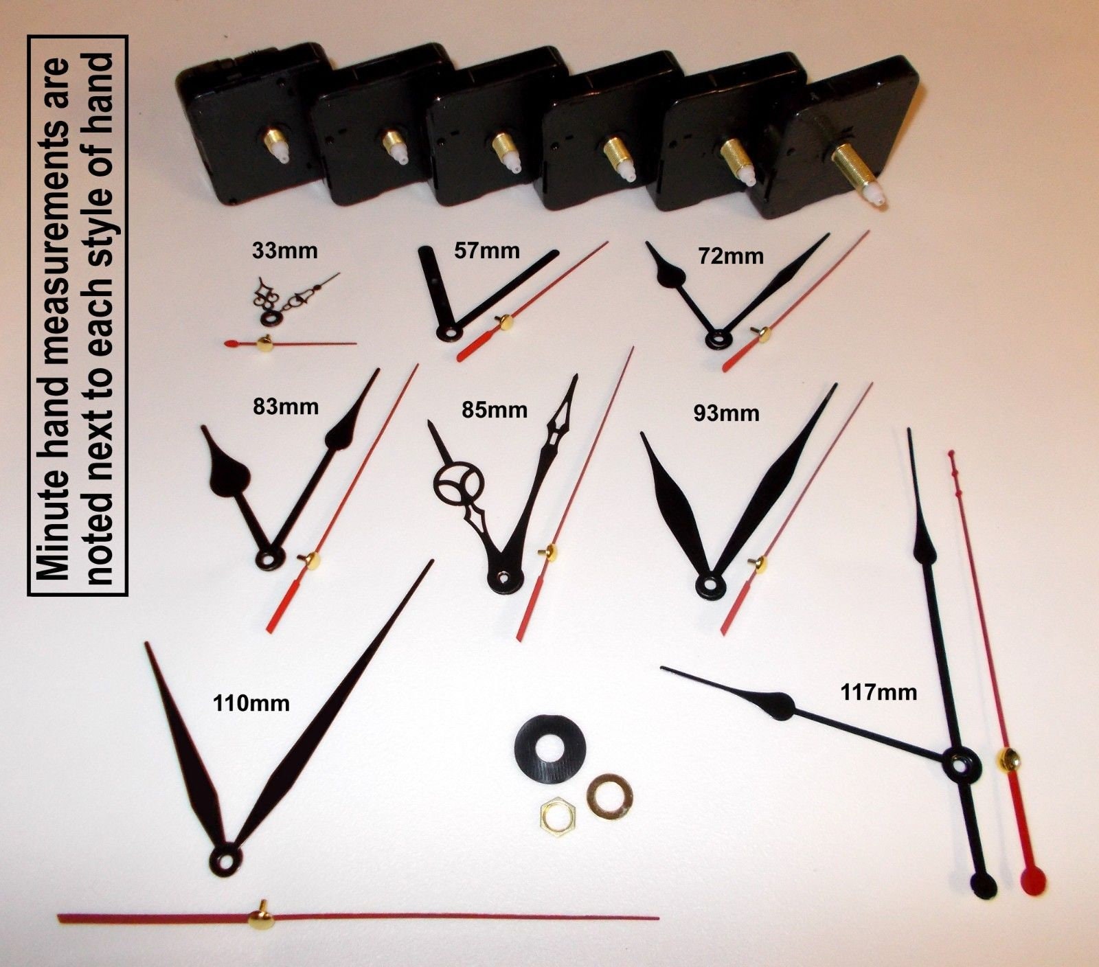 Replacement Quartz Clock Mechanism, Multiple Movement / Hands, DIY