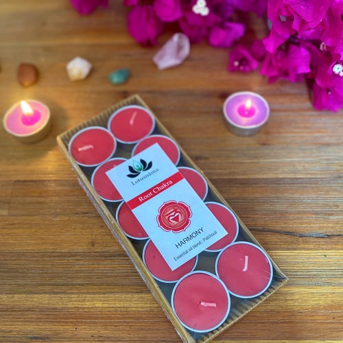 Chakra Tea Lights Scented Candles Chakra Healing Yoga Etsy