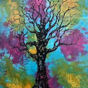 Tree of Life Tapestry/Twin Bohemian Tye dye Bedsheet/Beach Throws/Table Cloth/ Bed Spread/Window Covers/ Dorm Rooms/Beautiful Gifts