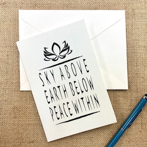 Peace Cards, Yoga greeting cards, Blank Inside