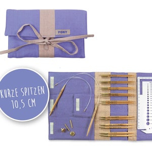 Pony Bamboo Premium Nadelset - Austauschbare Rundstricknadeln 3,0-7,0mm incl. Zubehör 57801