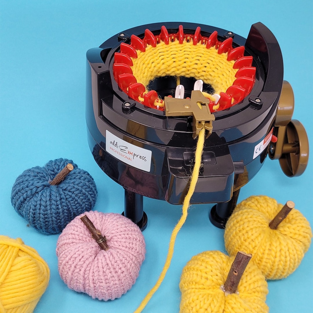 made with the Addi Express  Circular knitting machine, Knitting