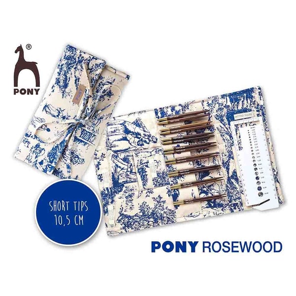 Pony ROSEWOOD Premium Stricknadelset 3,5-7,0mm incl. Zubehör 57701