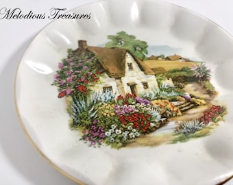 Prinknash Pottery Gloucester England Collectible Bone China Plate Dish - Vintage Pin Dish - English Chinaware