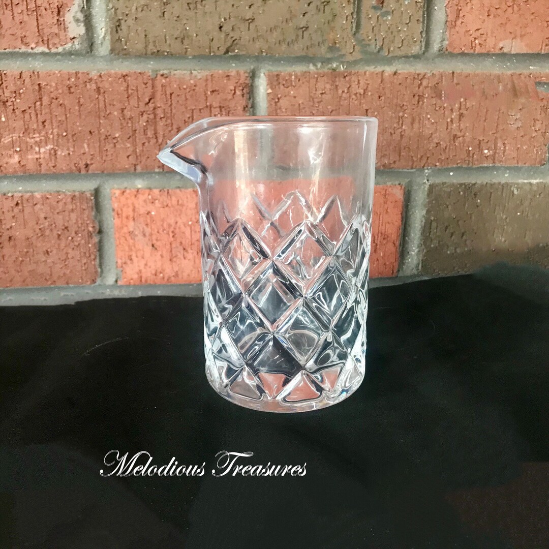 Vintage Cut Glass Cocktail Mixing Jug Barware Glass Mixer Etsy