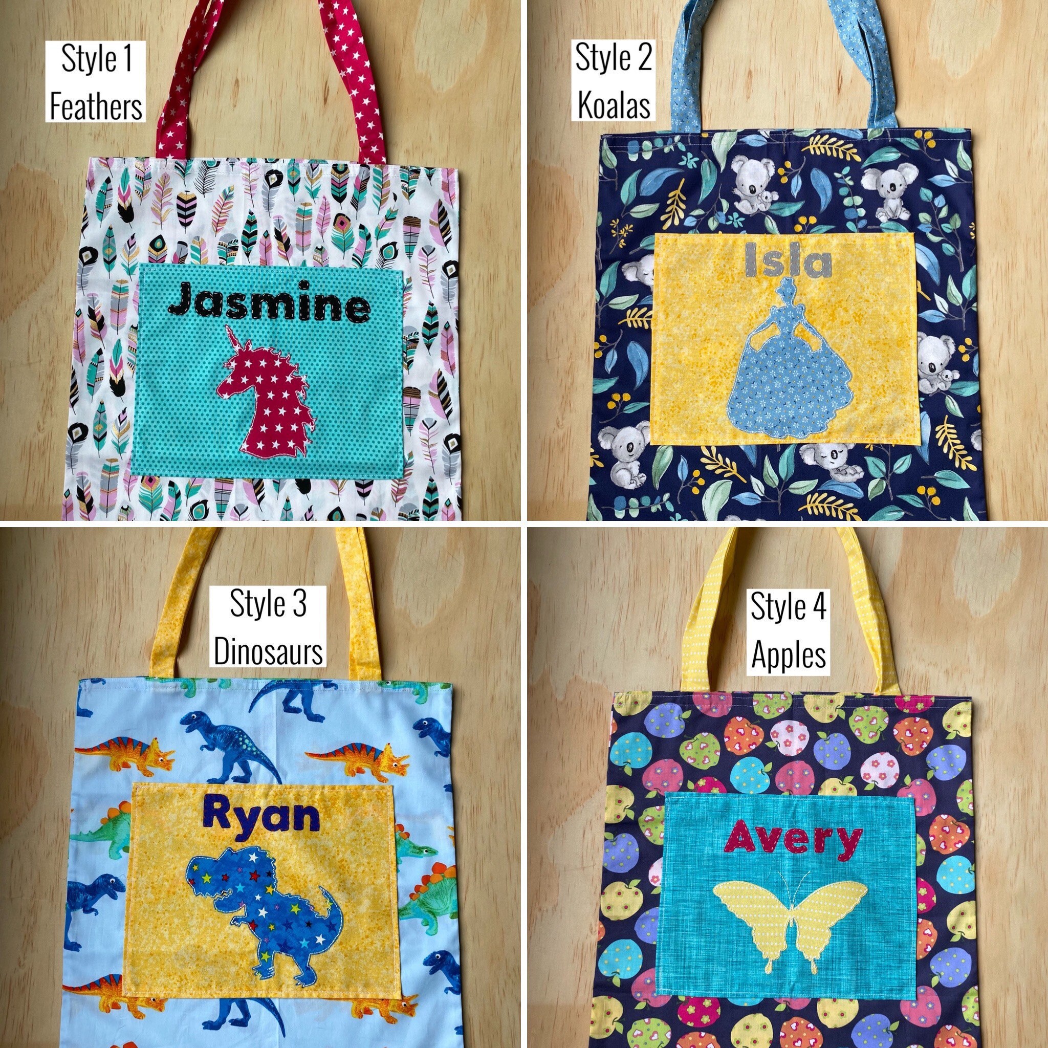 Kids Personalised Library Bag Activity Bag Handmade Etsy