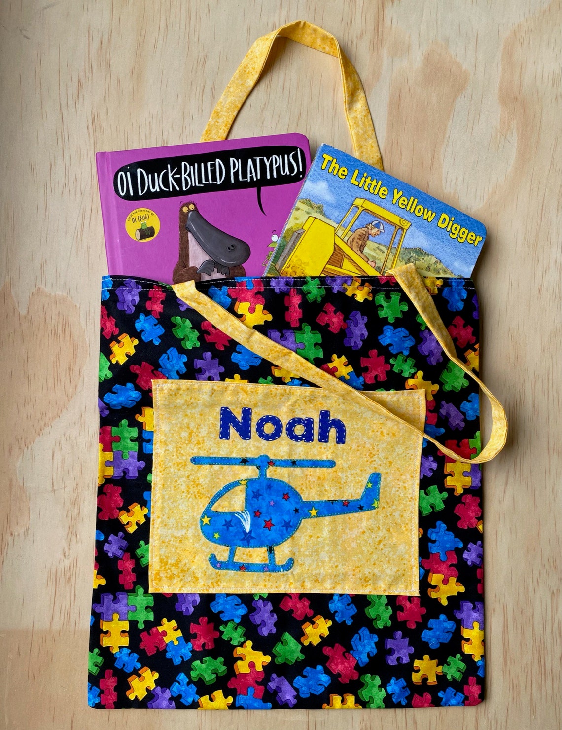 Kids Personalised Library Bag Activity Bag Handmade Etsy
