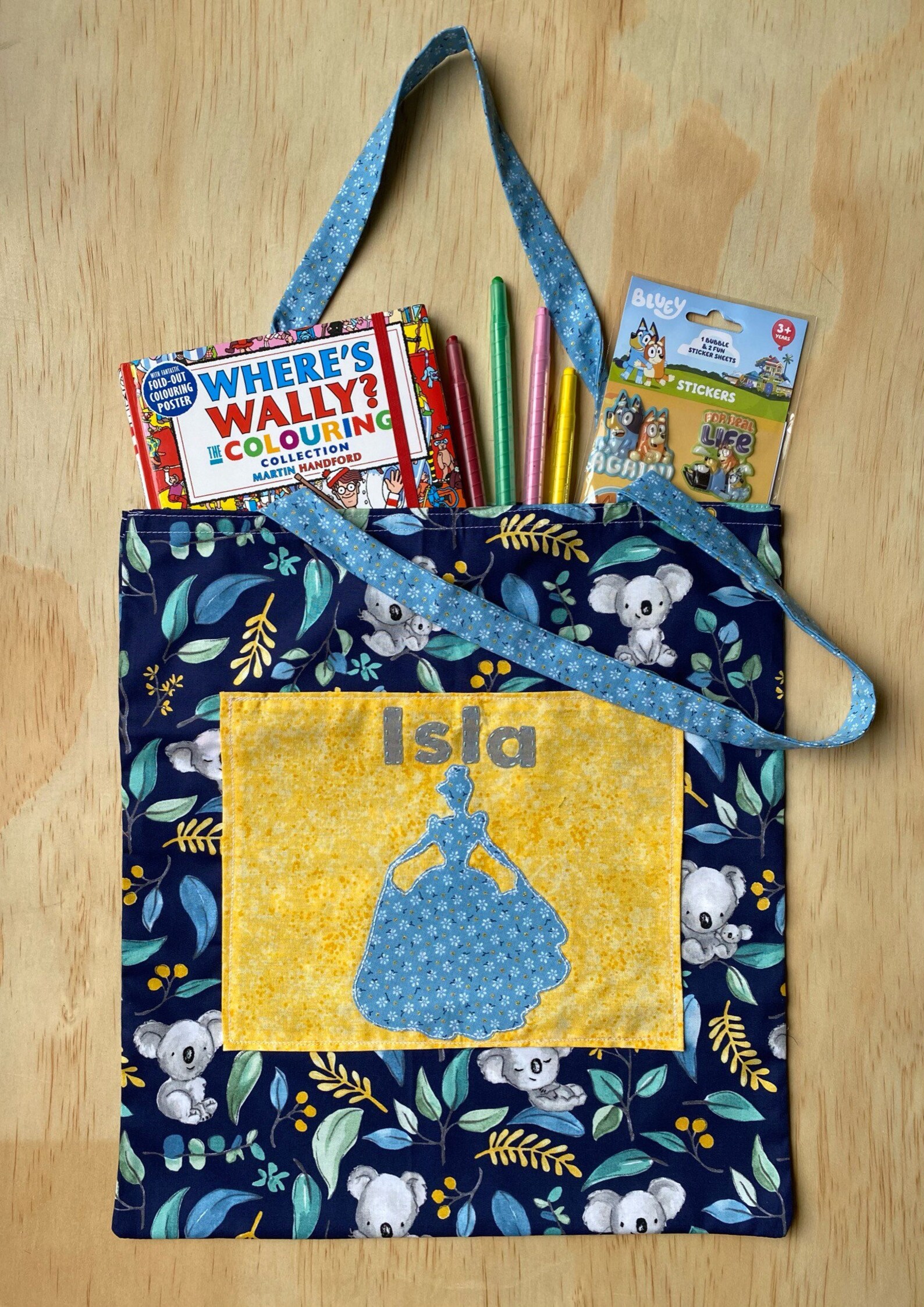 Kids Personalised Library Bag Activity Bag Handmade Etsy