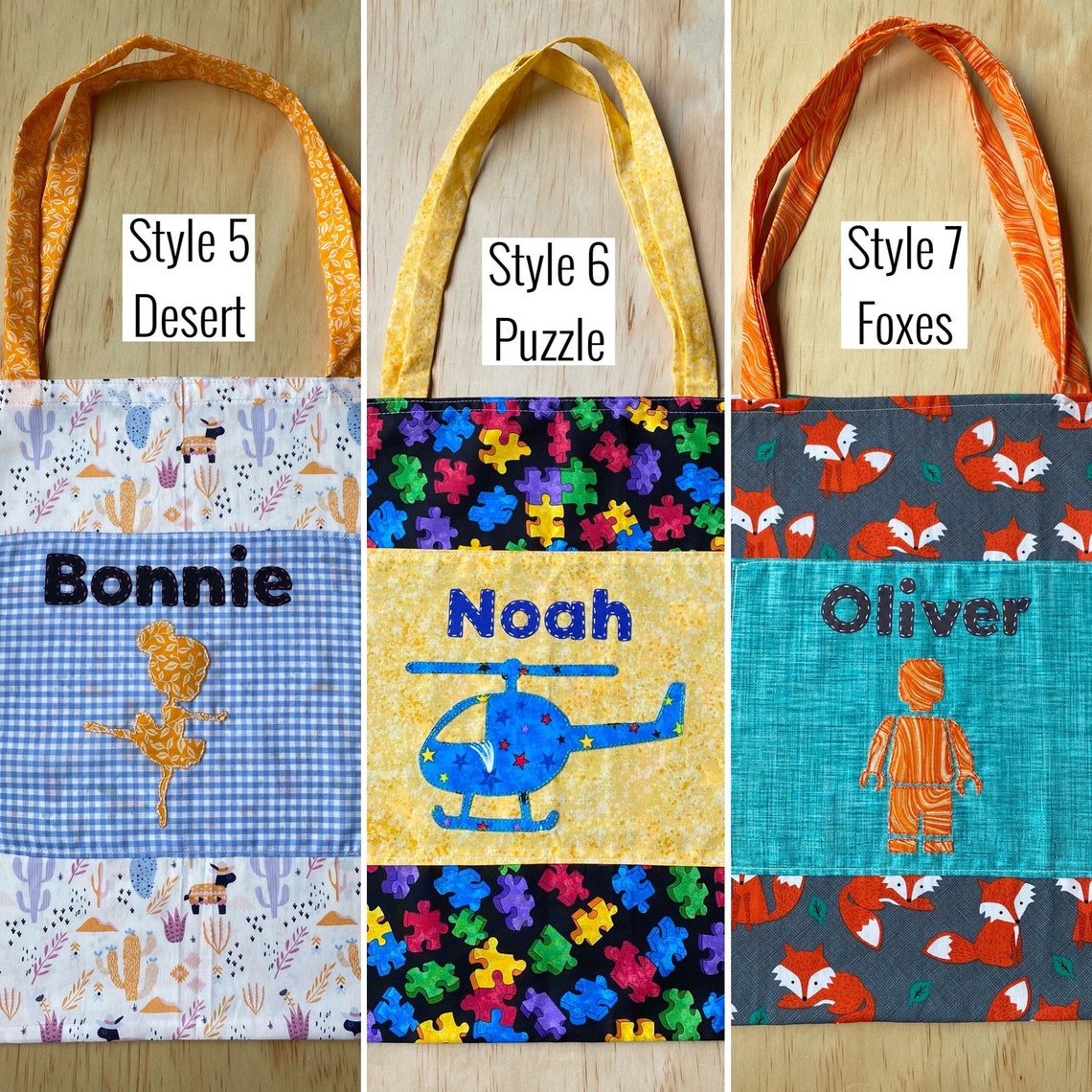 Kids Personalised Library Bag Activity Bag Handmade Etsy