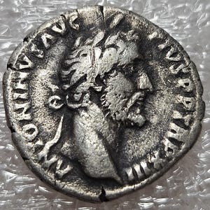 RARE silver coin denarius Roman Empire Emperor Antoninus Pius 149-150yr Ancient Rome