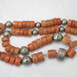 OLD Antique vintage MASSIVE pink coral beads necklace saturated color 162 grams