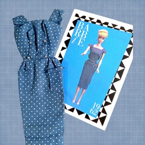 1963 Original Barbie Clothing Friday Night Date #979 Powder Blue