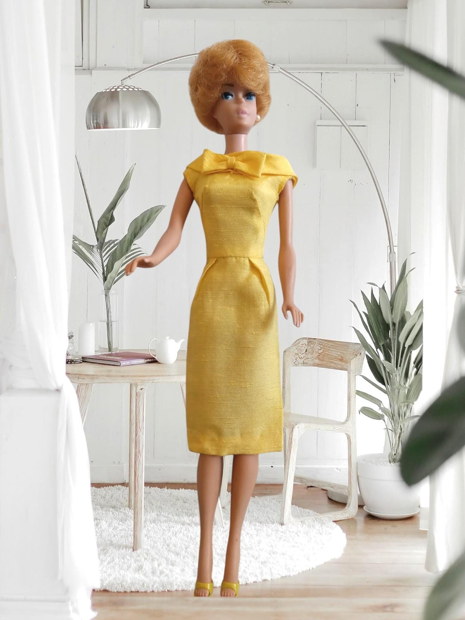 Vintage Barbie GOLD Shantung Silk Sheath Dress W/bonus OT Heels=fashion Pak (1962-1963) - Etsy Vintage Barbie GOLD Shantung Silk Sheath Dress W/bonus OT Heels=fashion Pak (1962-1963) - Etsy