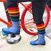 Adult Black Knee High Tube Socks | Rainbow Tube Socks | Adult Socks | Pride Socks 