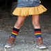 Kids Black Retro Rainbow Tube Socks | Kids Fashion Socks | Rainbow Tube Socks | Pride Socks 