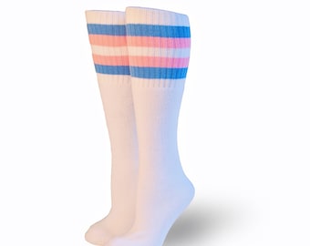 Under the Knee High Transgender Socks | Unisex Tube Socks |  Inclusive Socks | Pride Socks