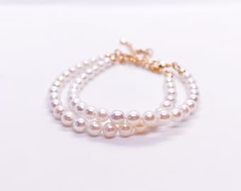 Freshwater Pearl Bracelet, Natural Dainty Pearl 4.5–5mm, Minimalist Everyday Jewelry, Graduation Gift Bracelet, June Birthstone Gift for Her
