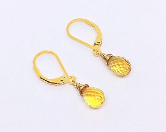 AAA Citrine Earrings, Citrin Ohrringe, Boucles d'oreilles Citrine, Christmas Gift, 13th Anniversary, November Birthstone, Birthday gifts