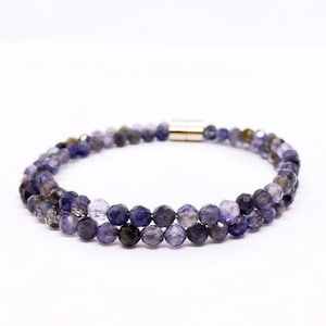 Iolith Armband, Zierliches Wasser Saphir Armband, Iolith Armband, Ausgleichender Schmuck, Weihnachtsgeschenk, Einzigartige Geschenke, Cordierit, Dichroit