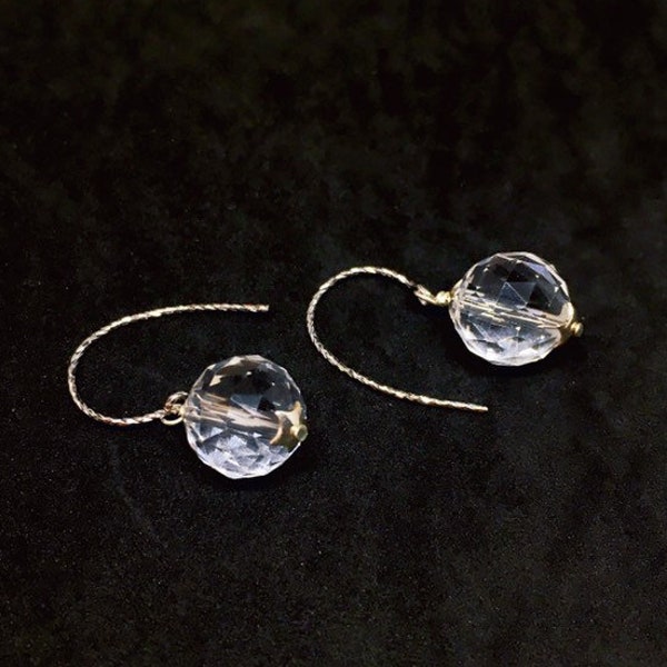 Rock Crystal Earrings, Clear Quartz Earrings, Sterling Silver Jewelry, Bridesmaid Earrings, Unique Gifts, Girlfriend Gifts, stocking stuffer