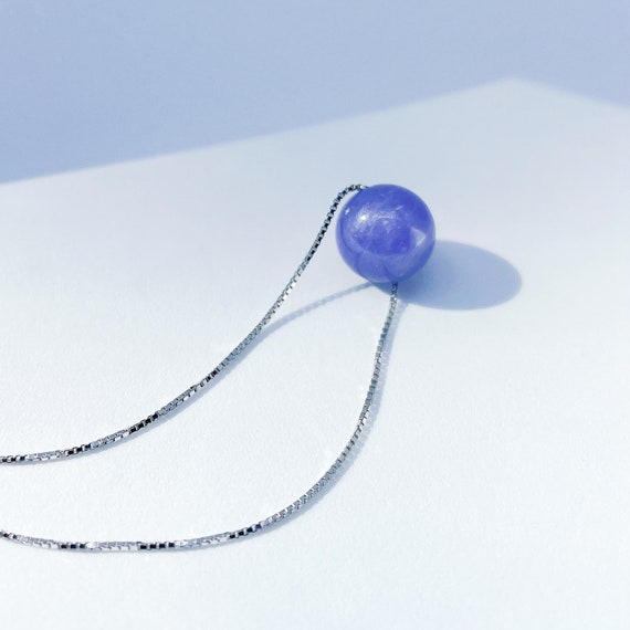 Tanzanite Sterling Silver Necklace, Minimalist, December Birthstone, Tansanit Halskette, Collier Tanzanite, 8th Anniversary, Christmas Gift