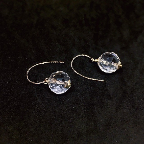 Rock Crystal Earrings, Clear Quartz Earrings, Sterling Silver Jewelry, Bridesmaid Earrings, Unique Gifts, Girlfriend Gifts, stocking stuffer