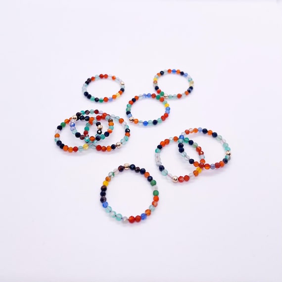 "Treat" Gemstone Beads Stackable Ring