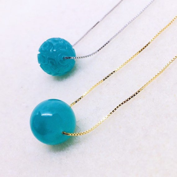 Amazonite Necklace, AAA Amazonite, Christmas Gift, Calming Necklace, Anti Anxiety Jewelry, Sterling Silver, Carved Stone, Unique Gifts