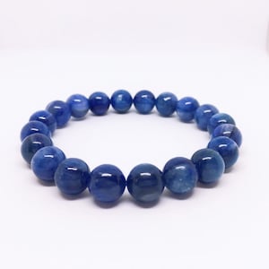 Kyanietarmband, AAA-kyanietsieraden, 10 mm edelsteenarmband, kerstcadeaus voor moeder, stretch yogaarmband, communicatie, beste cadeaus