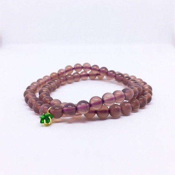 Purple Chalcedony Bracelet, Genuine Undyed Turkey Chalcedony, Lila Chalcedon Armband, Bracelet Calcédoine violette, Unique valentines gift