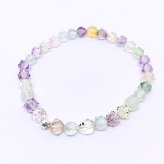 Balancing Bracelet, Five Elements Crystal Bracelet, Rock Crystal, Amethyst, Rose Quartz, Green Quartz, Fengshui jewelry, valentines day gift