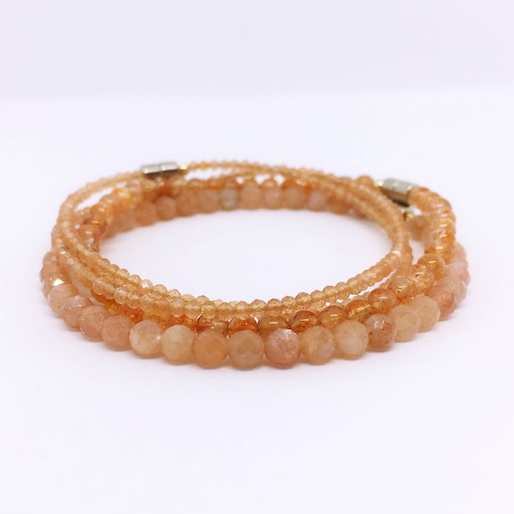 Dainty Sunstone Bracelet, Bracelet de pierre de soleil, Sonnenstein-Armband, Leadership Gift, Prosperity Jewelry, valentines day gift