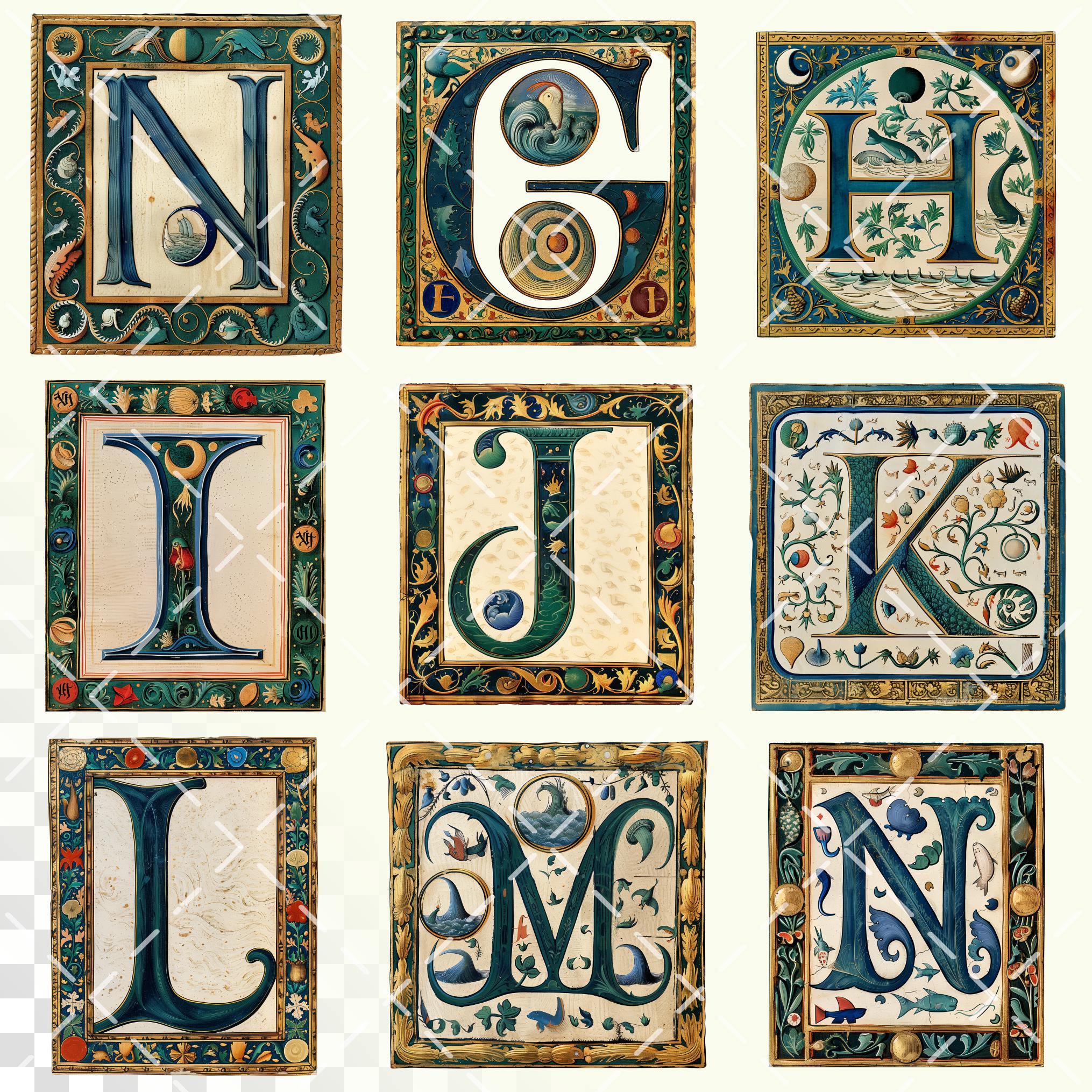 Creation of the Sea Alphabet | Transparent PNG | Early Medieval