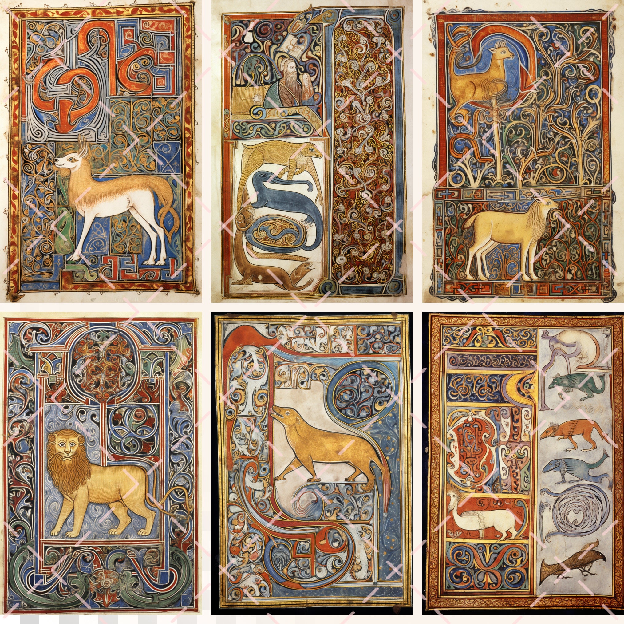 Book of Kells Alphabet Transparent PNG SVG Early Medieval Illuminated