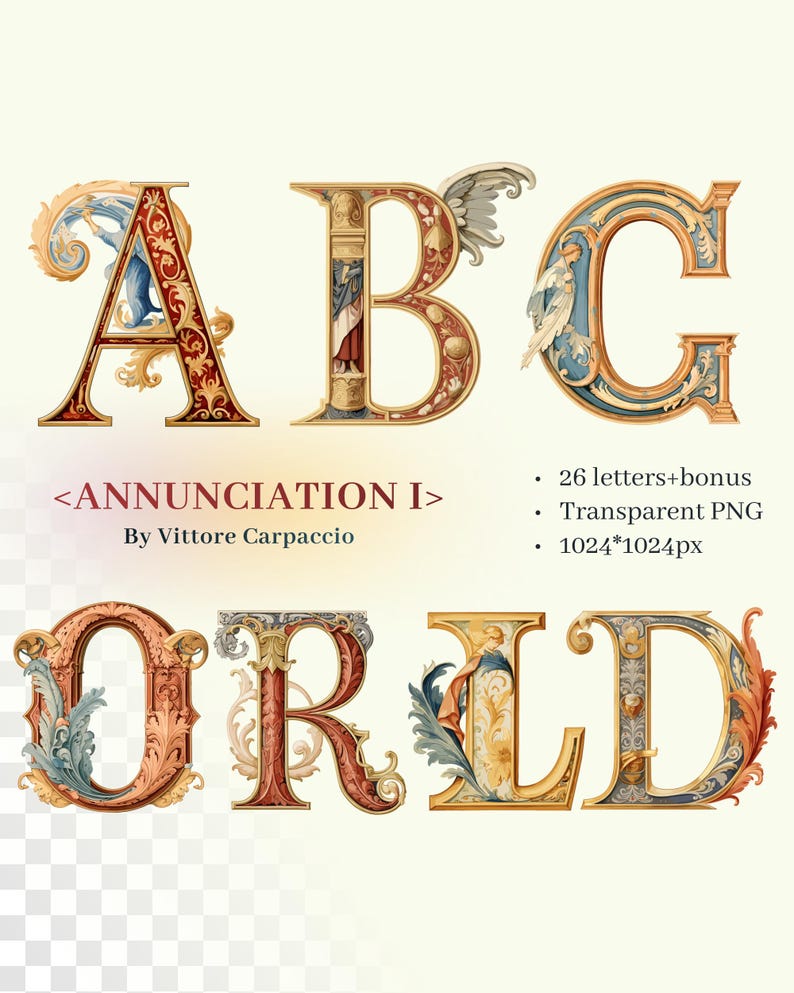 Renaissance Elegance Alphabet | Transparent PNG SVG | Medieval ...