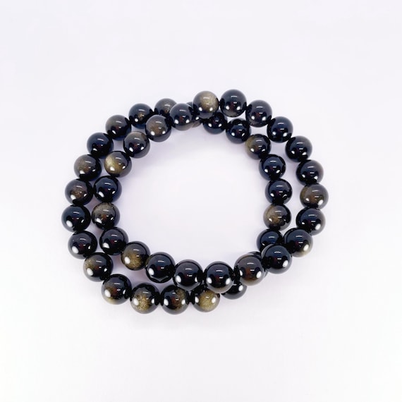 Golden Obsidian Beaded Bracelet