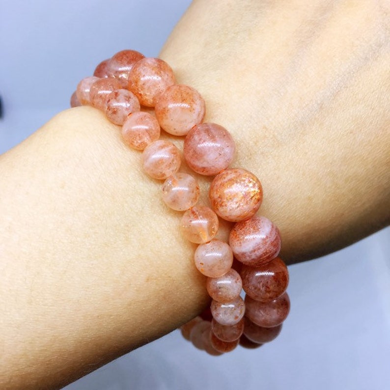 Sunstone Bracelet, Sonnenstein Armband, Christmas Gifts for Mom, Prosperity Jewelry, Confetti Sunstone, Fête des Mères, Leadership Gifts image 5