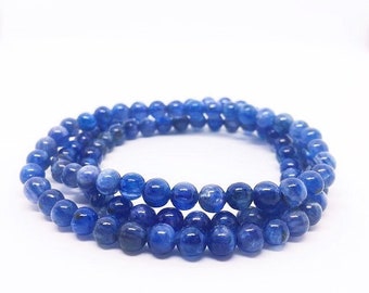 AAA Kyanite Bracelet, Multi Layer Bracelet, 6mm Stretch Bracelet, Blue Jewelry, Communication Jewelry,  Christmas Gift for Mom, unique gifts
