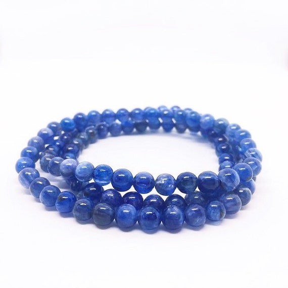 AAA Kyanite Bracelet, Multi Layer Bracelet, 6mm Stretch Bracelet, Blue Jewelry, Communication Jewelry,  Christmas Gift for Mom, unique gifts
