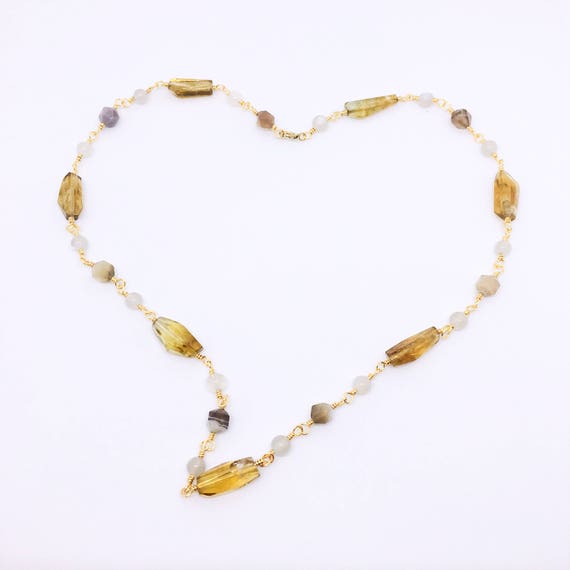 Citrine Rosary Necklace, Citrin Halskette, Collier citrine, 13th Anniversary Gift, November Birthstone Jewelry, Birthday Christmas Gifts