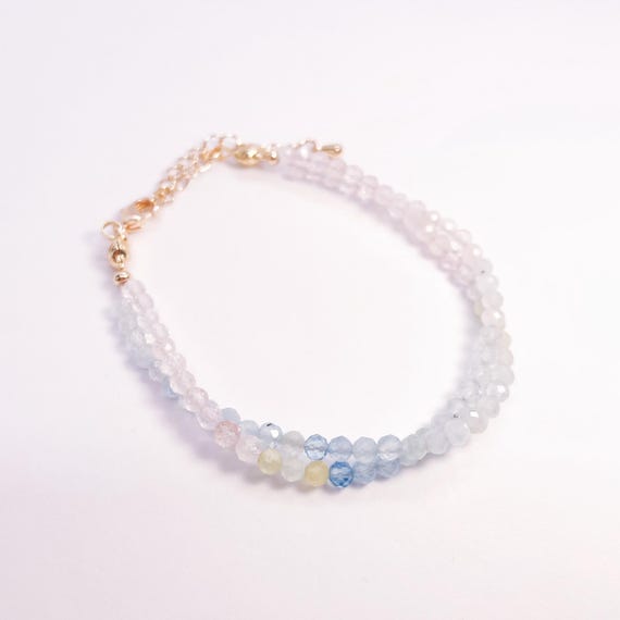"Divine" Morganite Twisted Beaded Bracelet