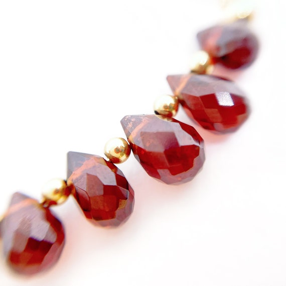 Garnet Necklace, Dainty Gold filled Choker, Wine Red, Unique Gifts, 2nd Anniversary, January Birthstone, Christmas gift, Passion, Strength