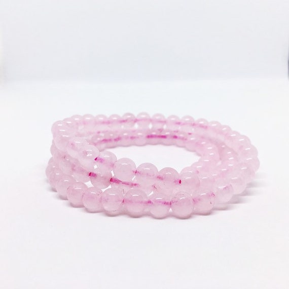 Rose Quartz Bracelet, Rosenquarz Armband, Bracelet Quartz Rose, Multi layer Bracelet, 6mm Stretch Bracelet, Love Energy, valentines day gift